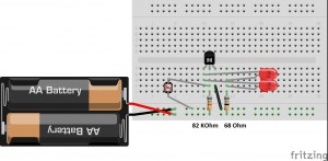 Photoresistor Circuit. Colors on resistors are incorrect.