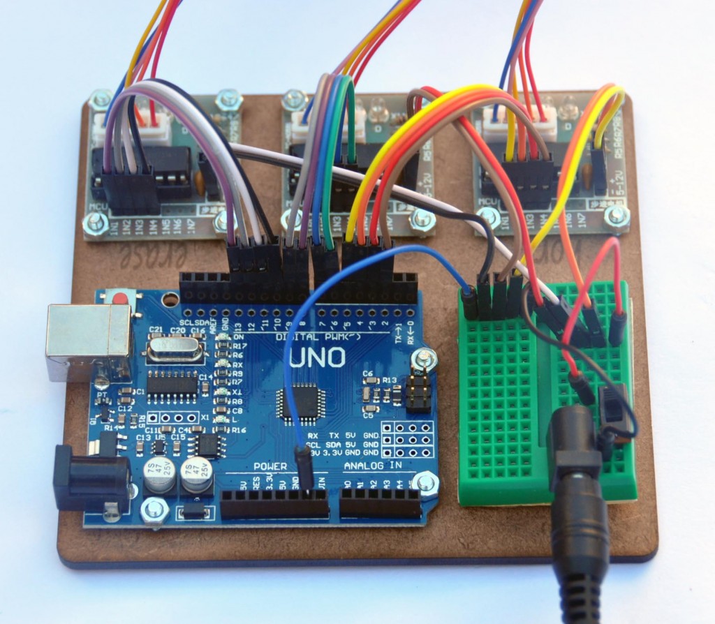 This image shows the breadboard power connections.