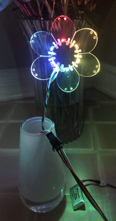 Powered Flower: Edge-Lit Acrylic LED Flower