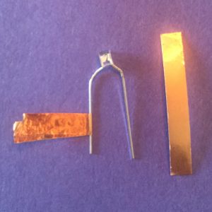 Fold copper tape around LED leg