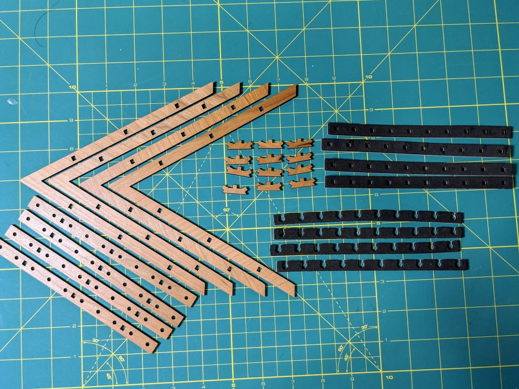 Laser cut pattern pieces