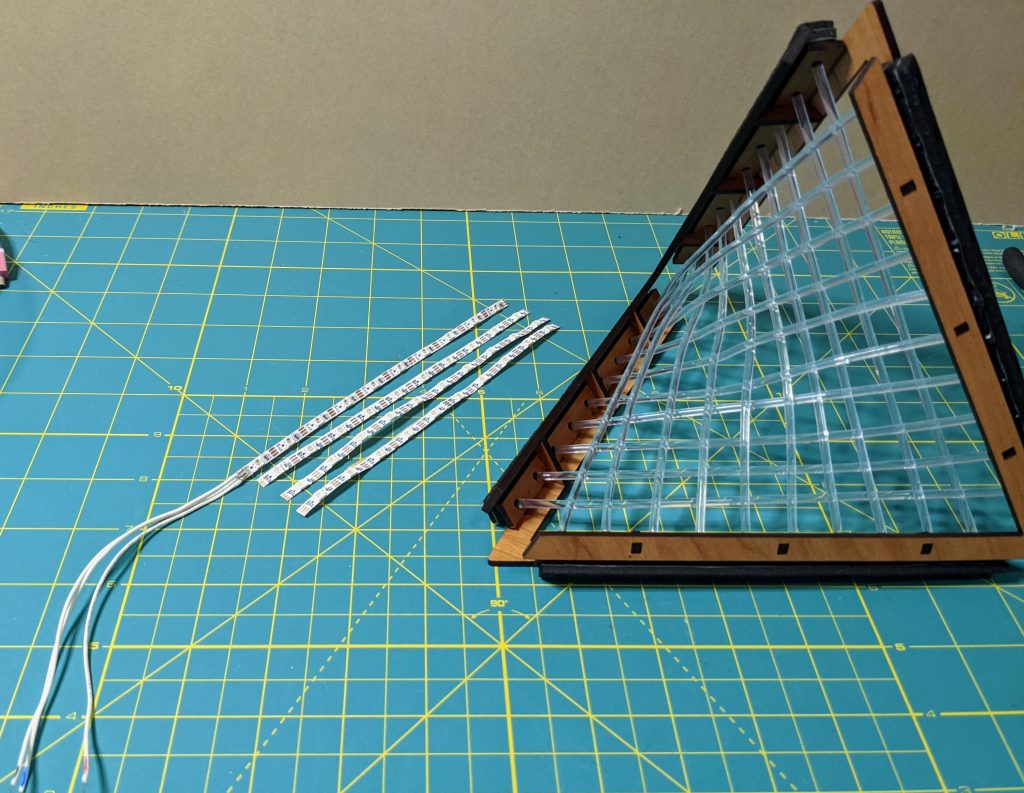 Cut four LED strips