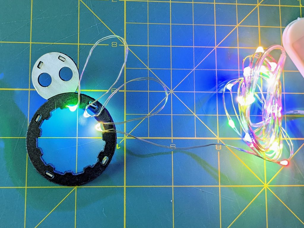 LEDs sit inside the circular cutout